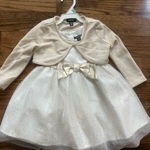 Zunie Cream and White Toddler Dress